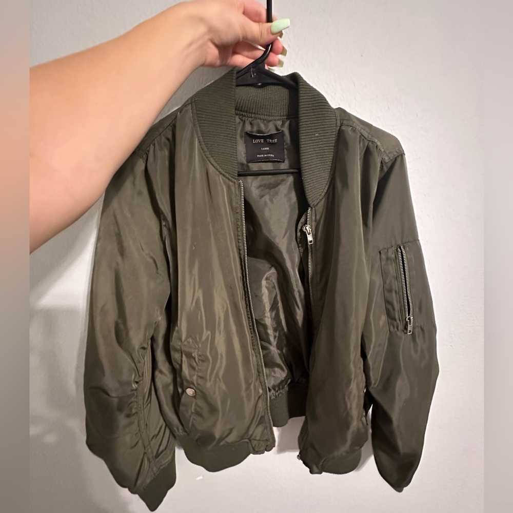 Olive Green Bomber Jacket
